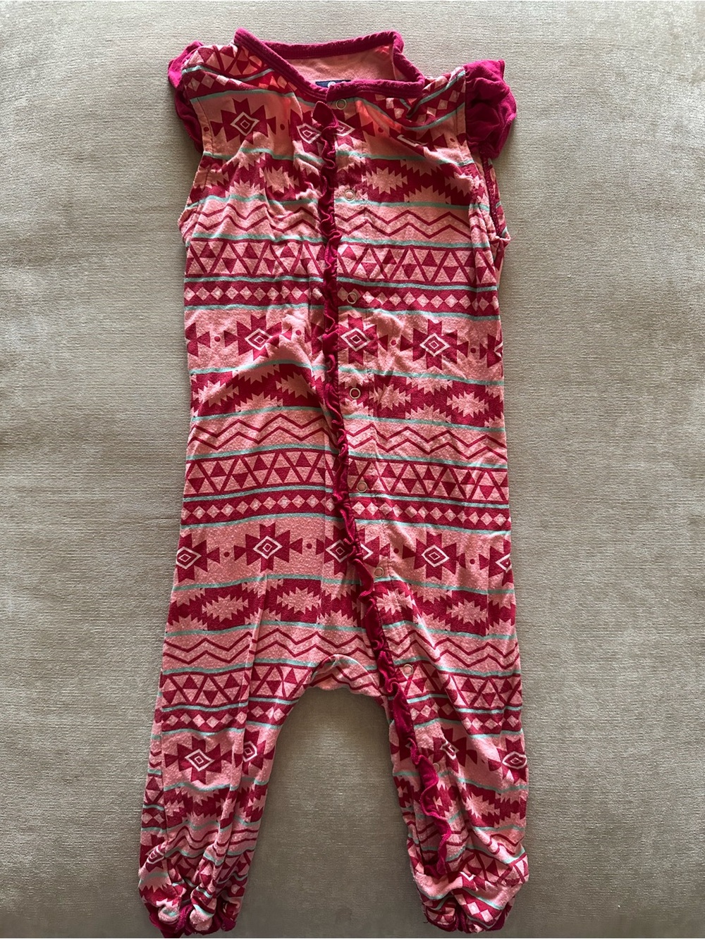 Kickee Pants Pink Aztec Print One-Piece Romper